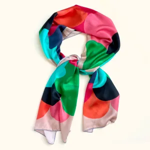 Max - 1960s style, colorful long silk scarf