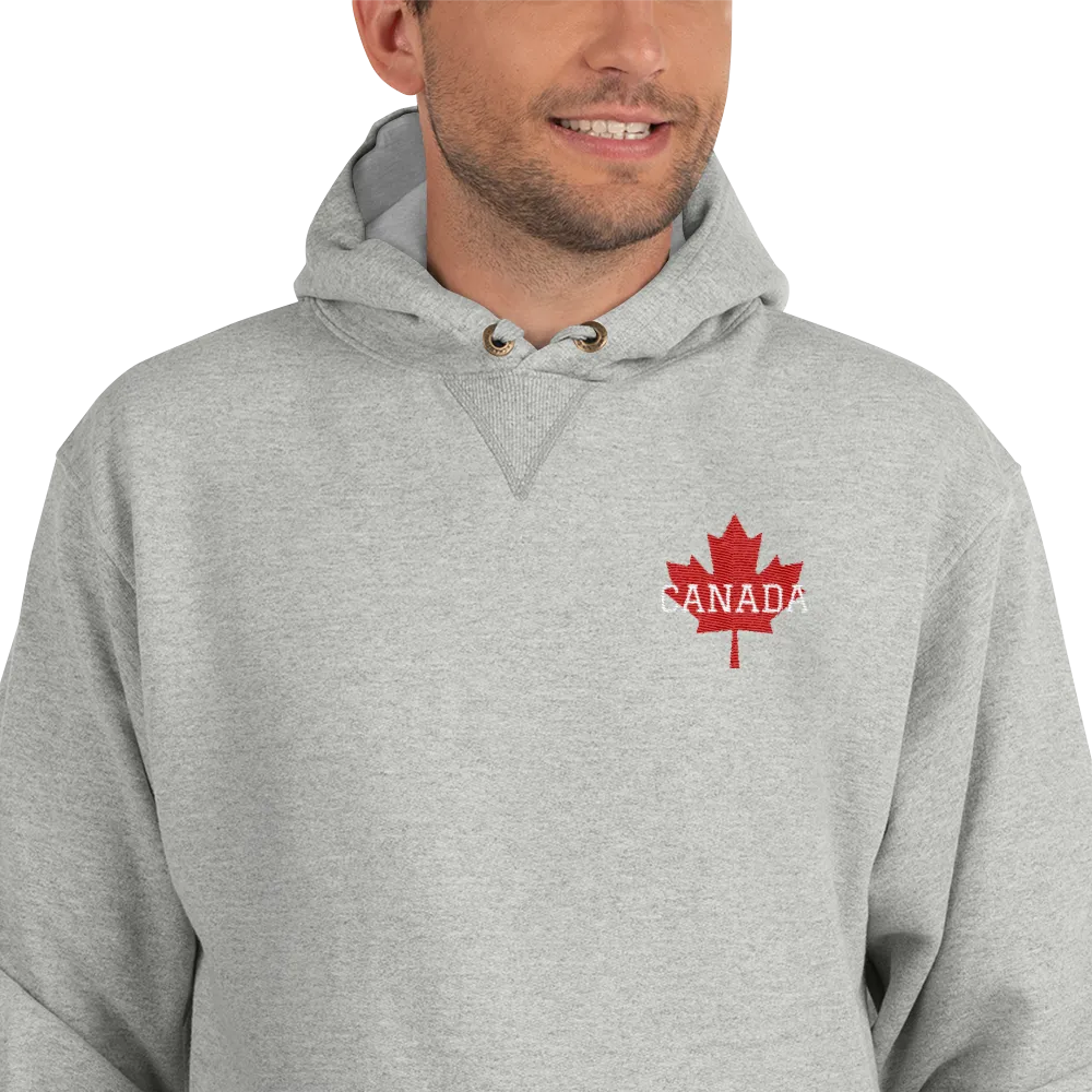 Men's Champion Hoodie Embroidered Bold CANADA Maple Leaf