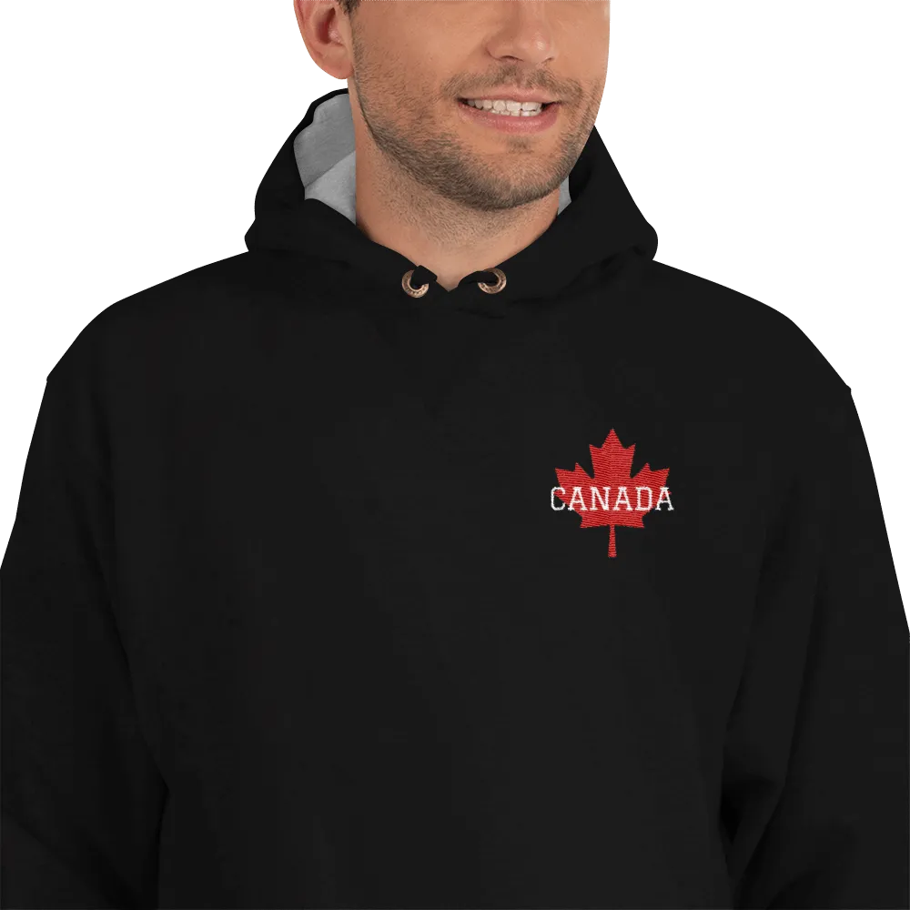 Men's Champion Hoodie Embroidered Bold CANADA Maple Leaf