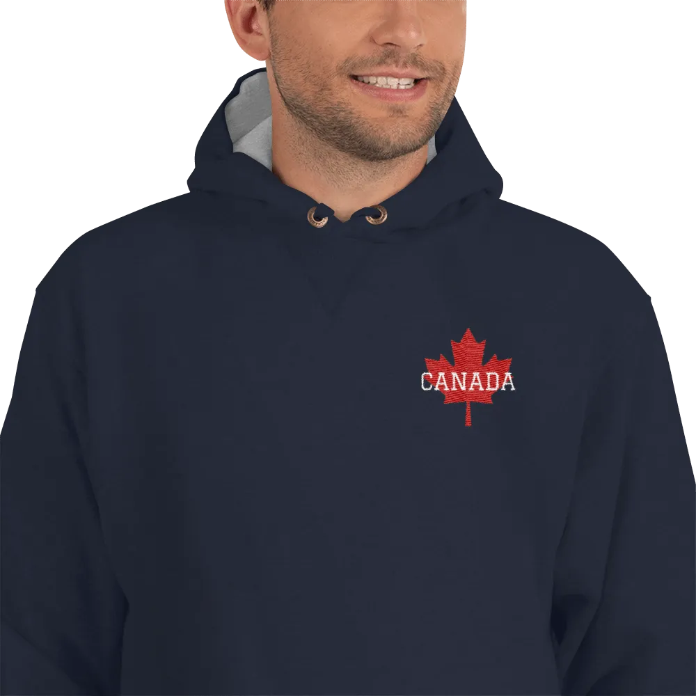 Men's Champion Hoodie Embroidered Bold CANADA Maple Leaf