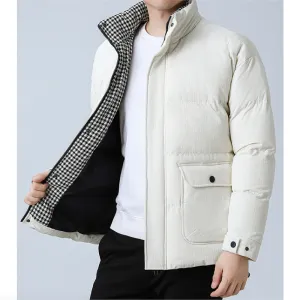 Men's Chic Houndstooth Insulated Puffer Jacket