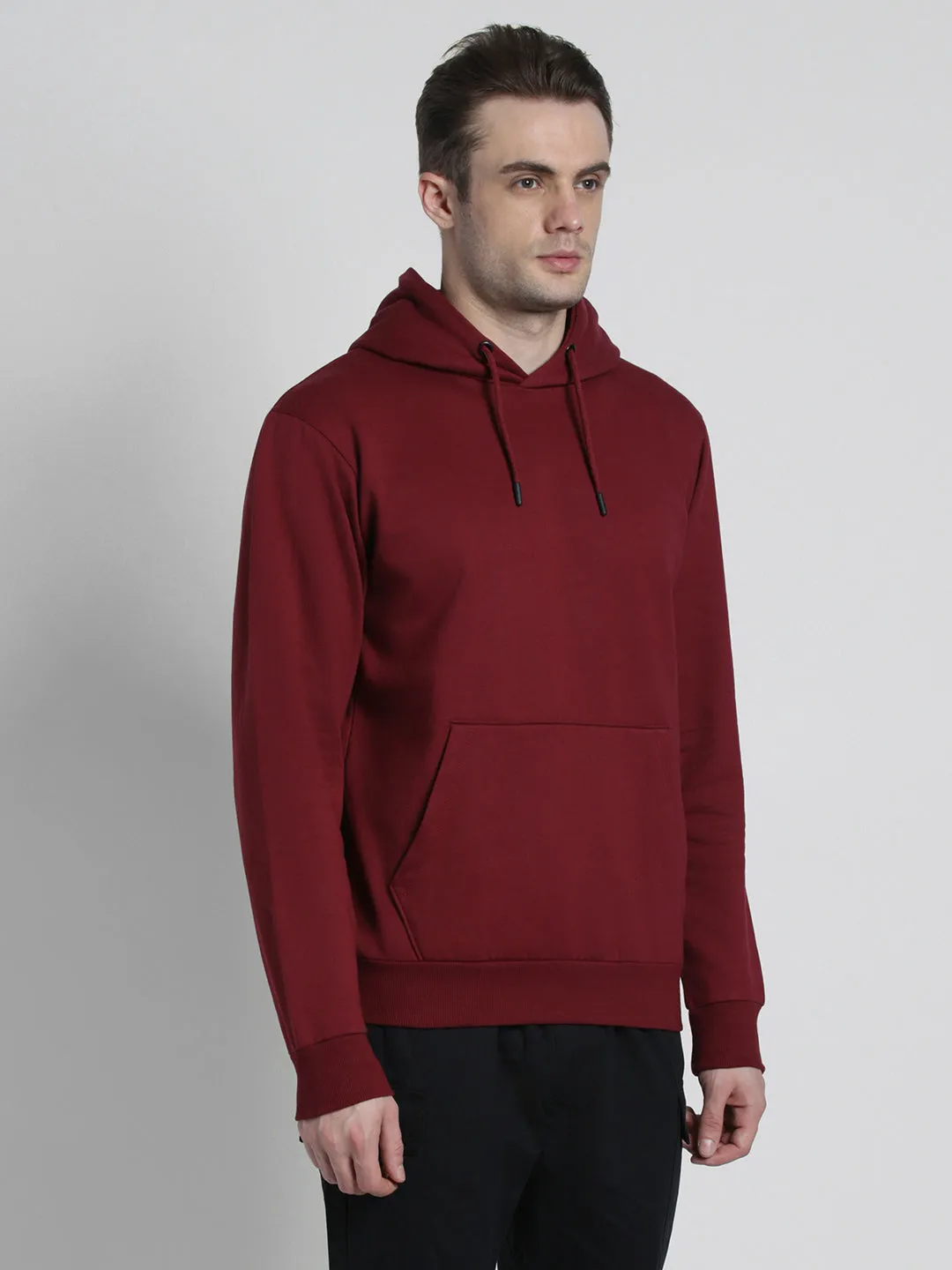 Men's Maroon Hooded Sweatshirt