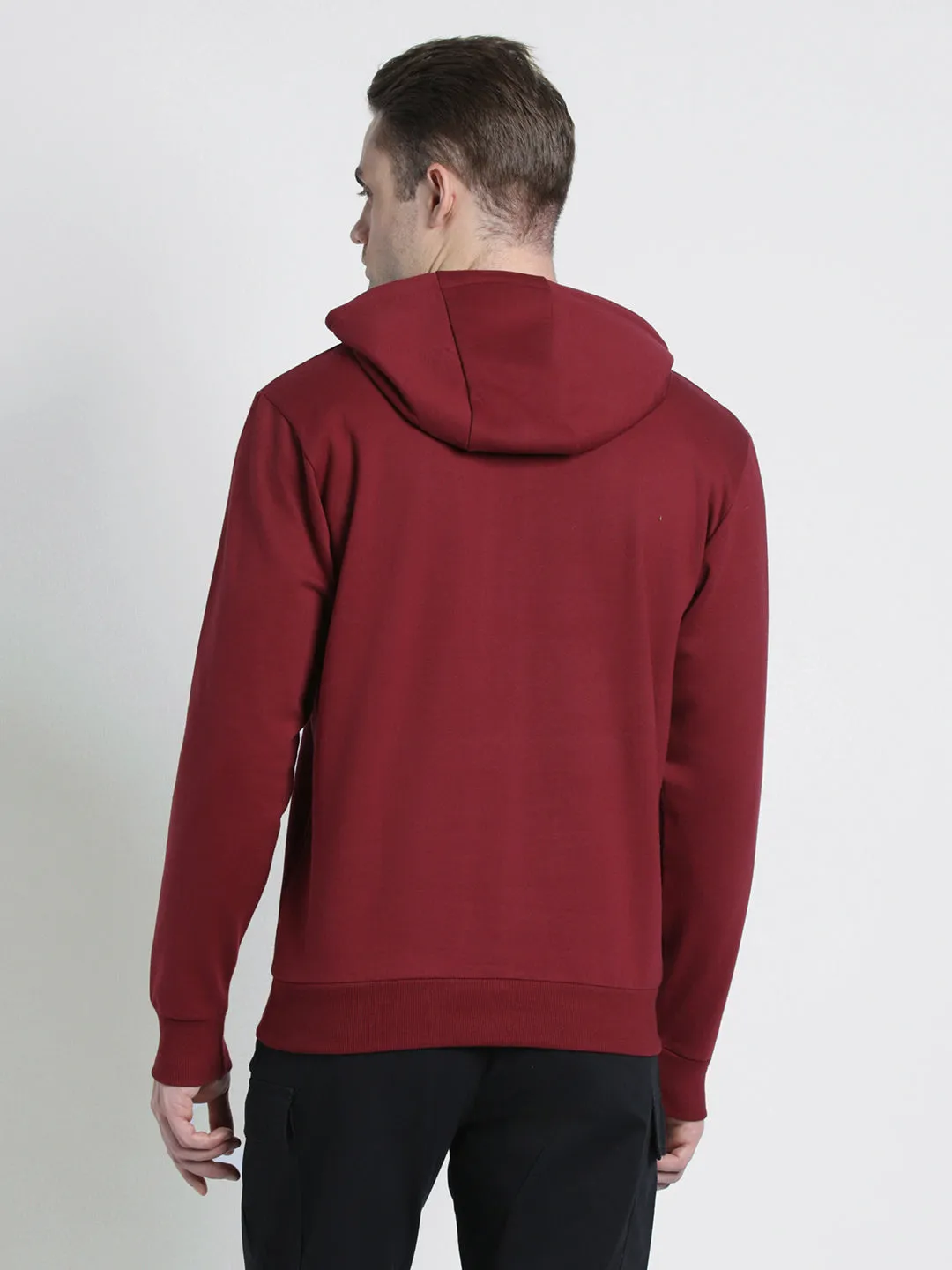 Men's Maroon Hooded Sweatshirt