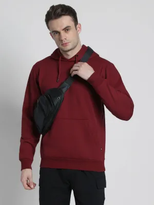 Men's Maroon Hooded Sweatshirt