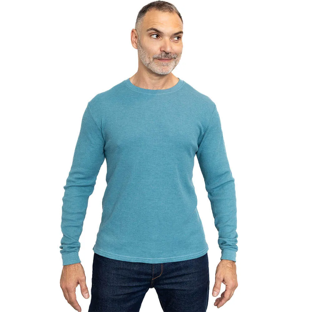 Mosaic Blue Heather Baby Thermal Long Sleeve Shirt