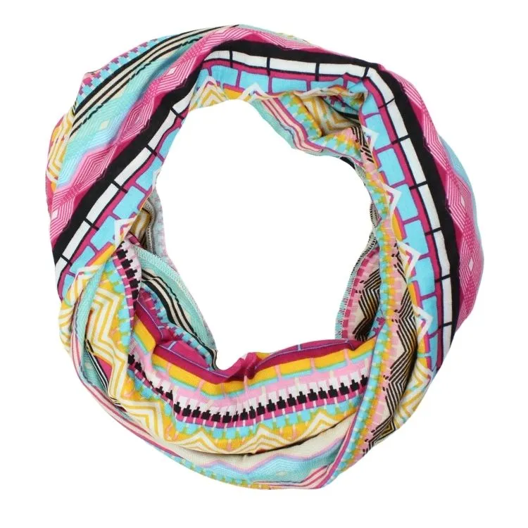 Patterned Jersey Infinity Scarf