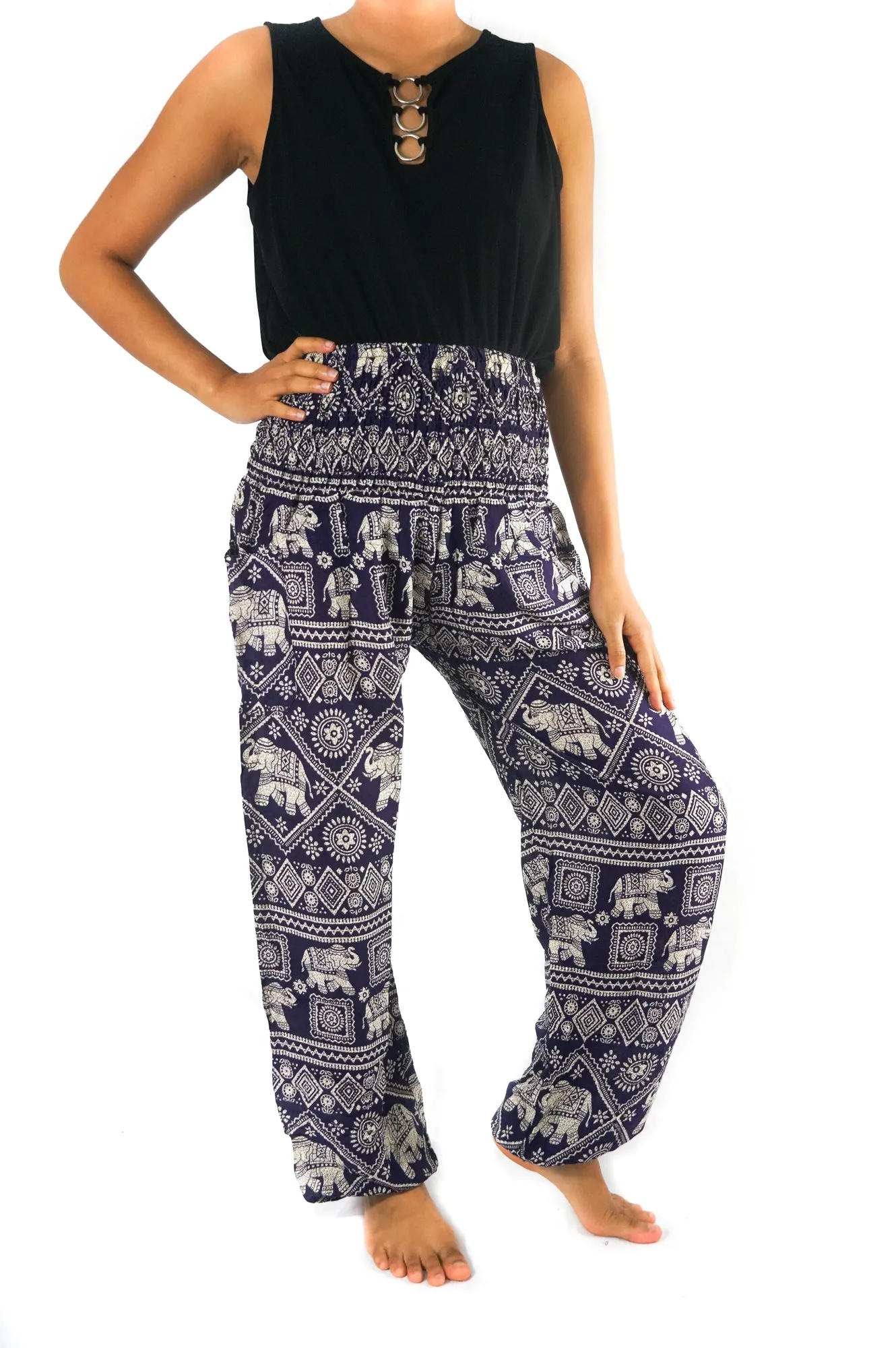 Purple Elephant Boho Pants