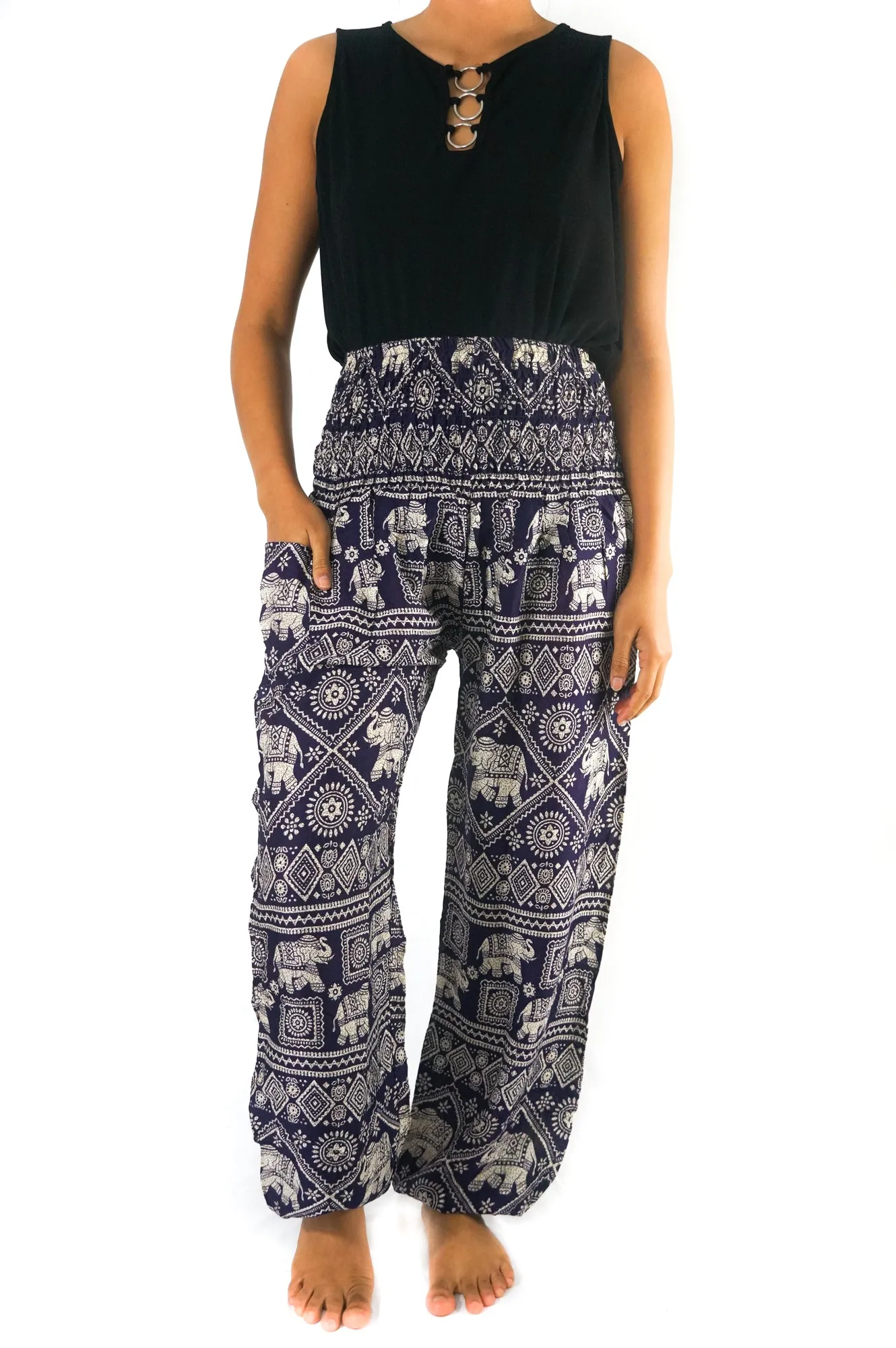 Purple Elephant Boho Pants