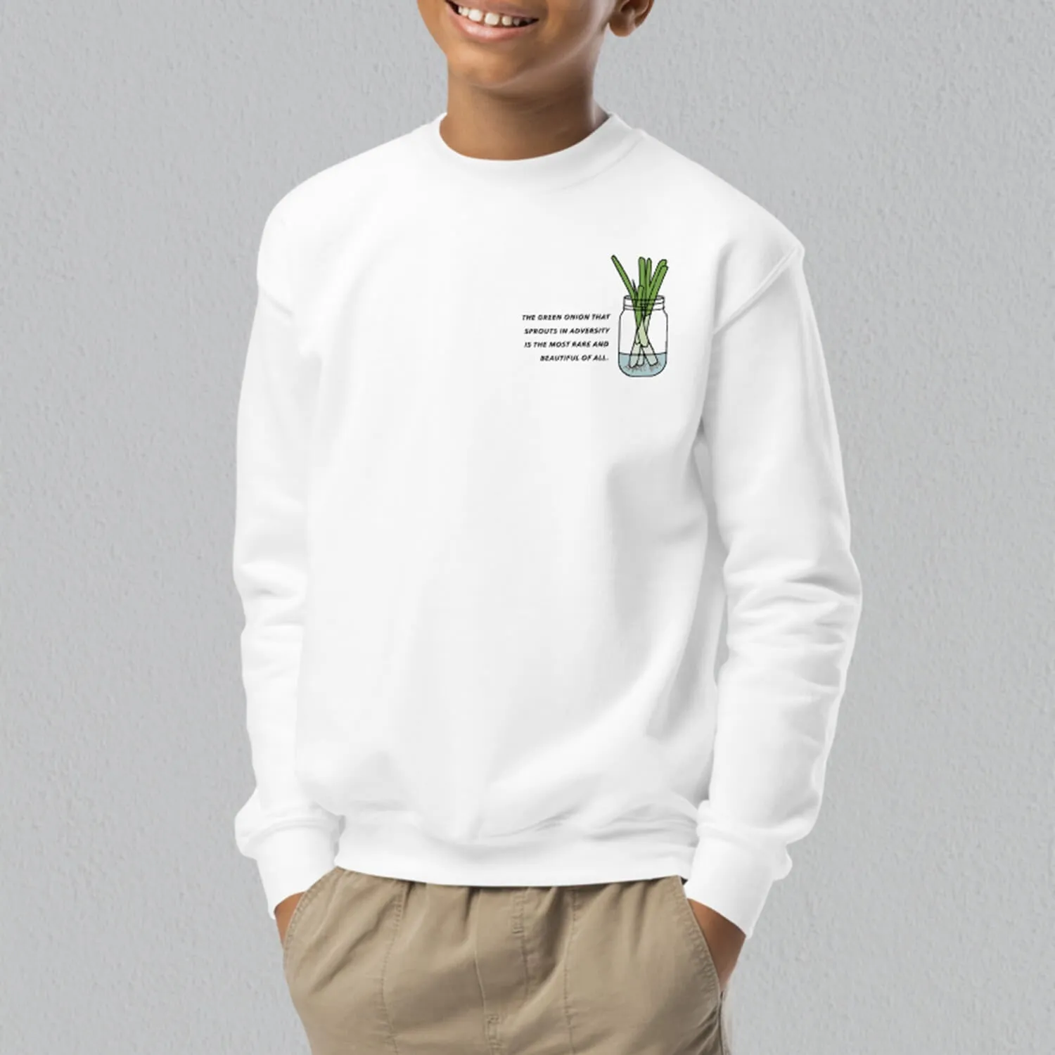 "The Green Onion That Sprouts" Kids Sweatshirt