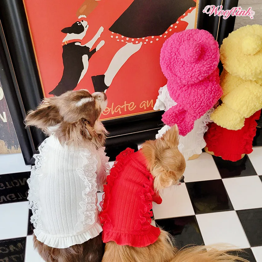 red knit turtleneck