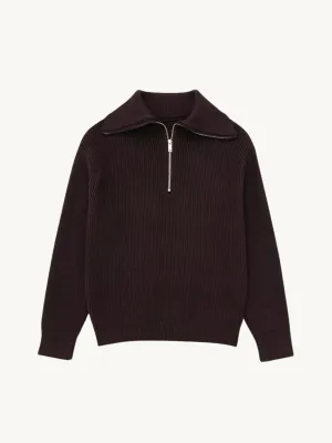 Rhoda Zip-Up Ribbed Sweater