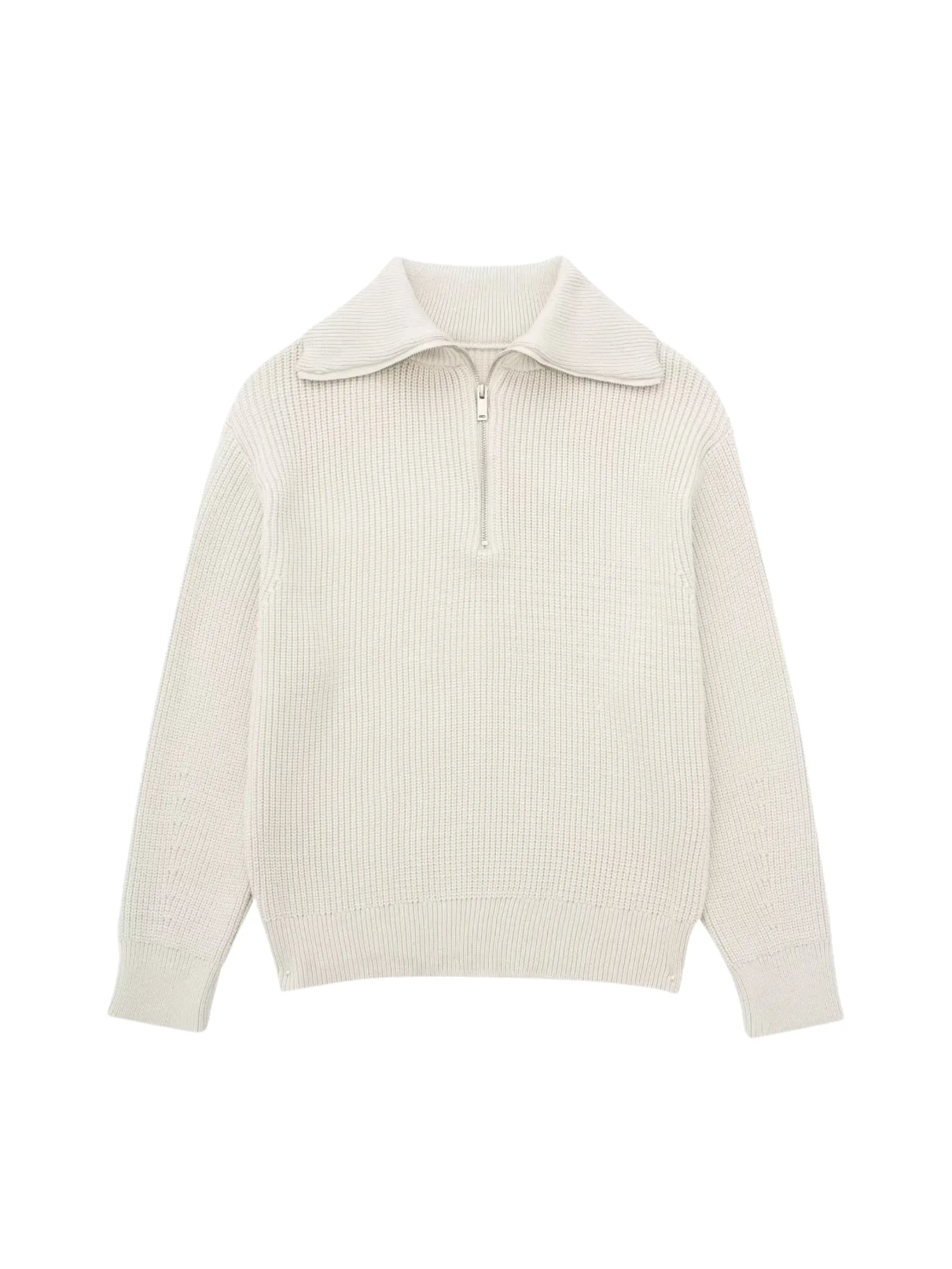 Rhoda Zip-Up Ribbed Sweater