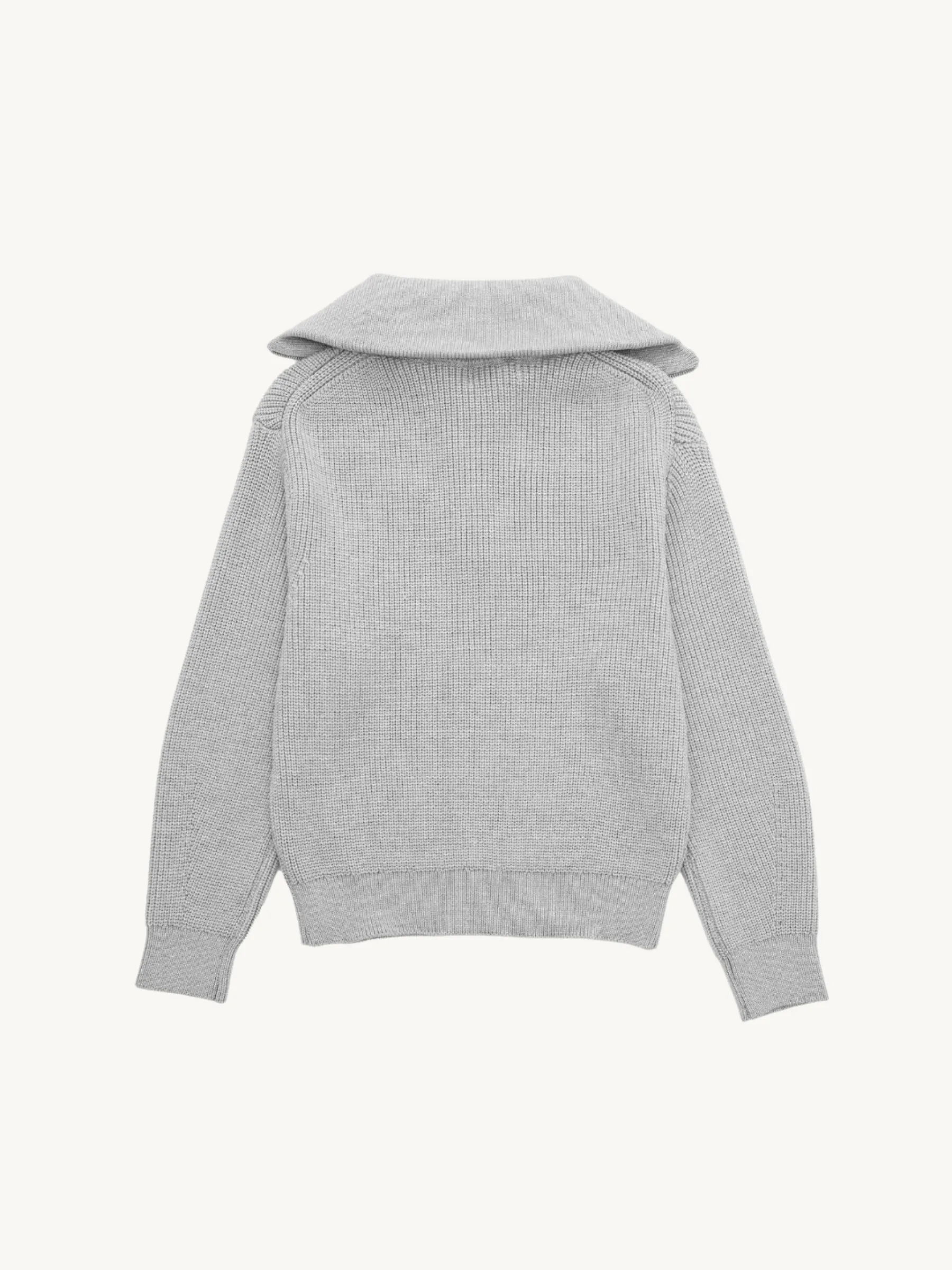 Rhoda Zip-Up Ribbed Sweater