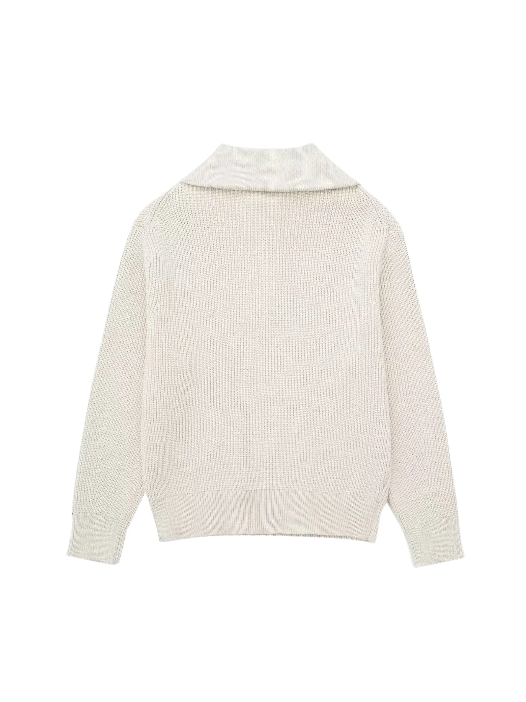 Rhoda Zip-Up Ribbed Sweater