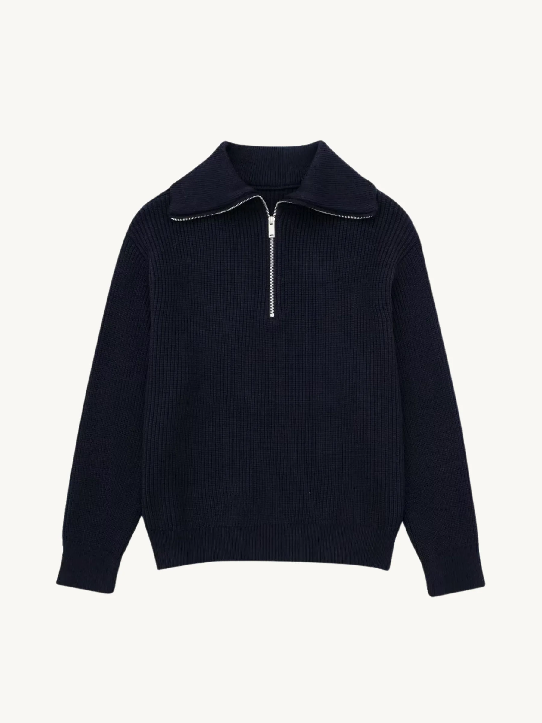 Rhoda Zip-Up Ribbed Sweater