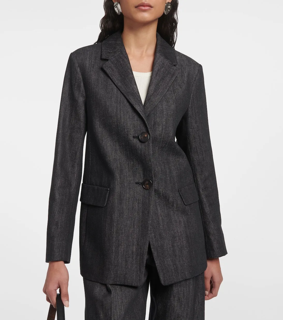 'S Max Mara Murano Chambray Blazer, Black