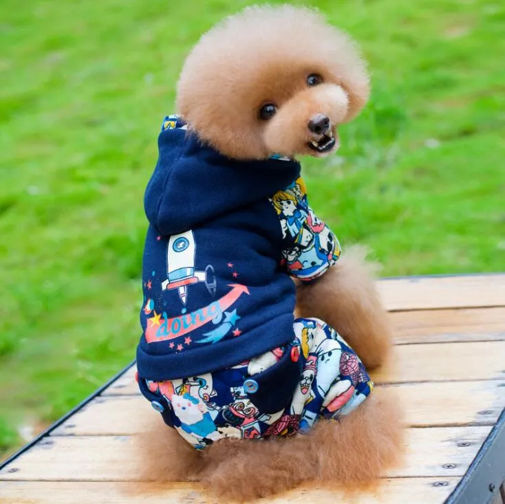 S7YG Pet Dog Warm Clothes Puppy Jumpsuit Hoodies Vest