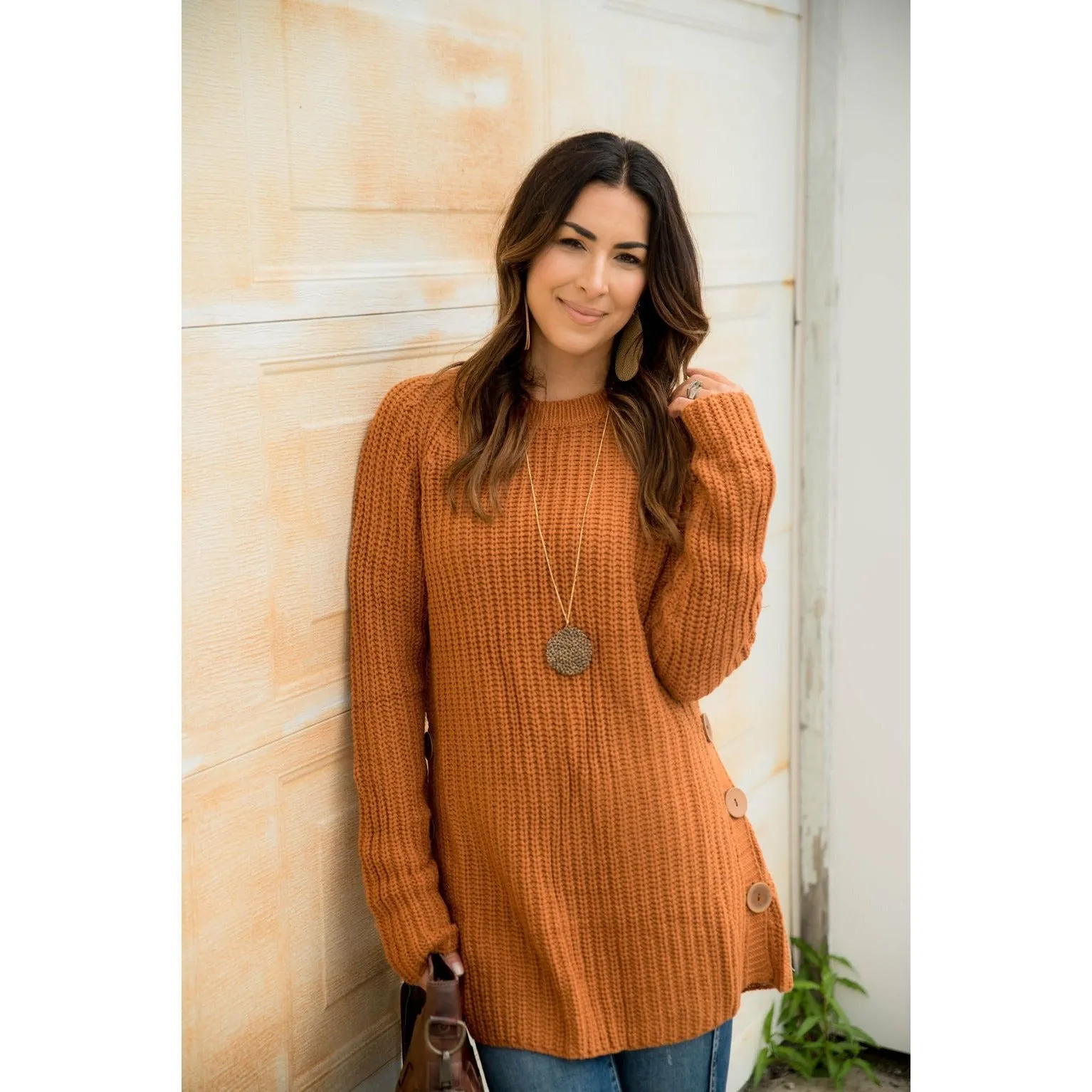 Side Button Sweater