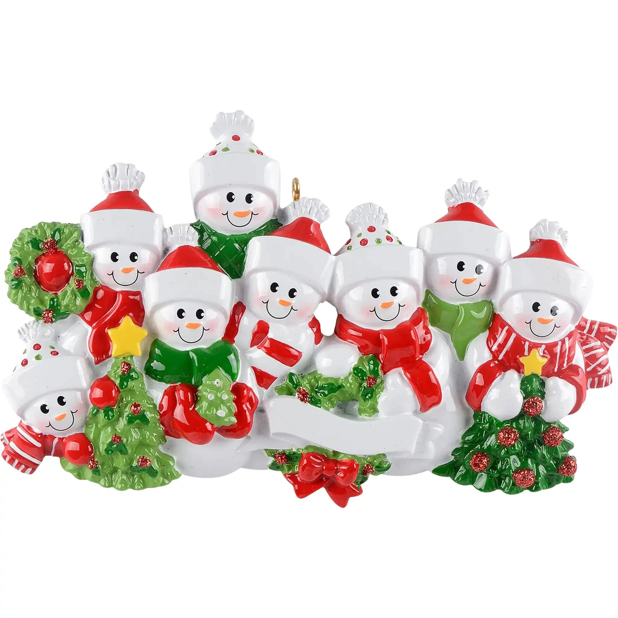 Snowman Family of 8 Christmas Ornament