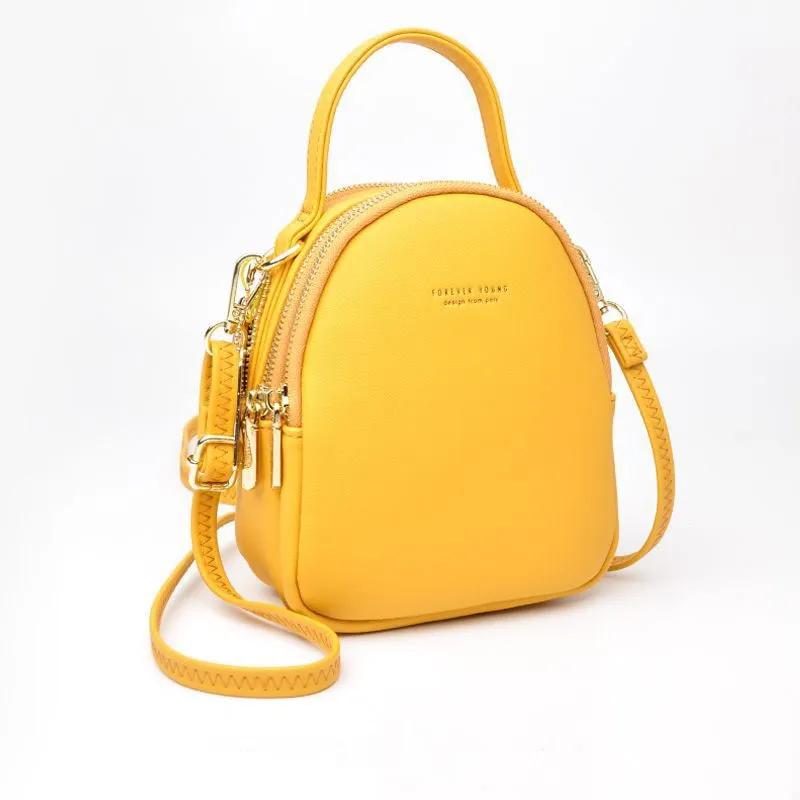 Soft Leather Crossbody Bag with Big Capacity and 3 Layers