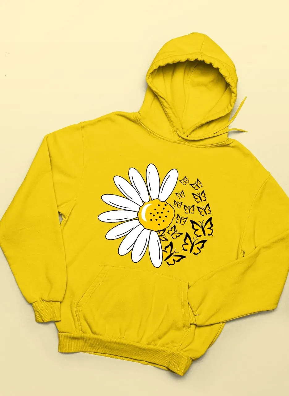 Sunflower And Butterfly Winter Warm Hoodies And Sweatshirts