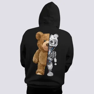 Teddy Relaxed Fit Black Hoodie For Men By DemonWear