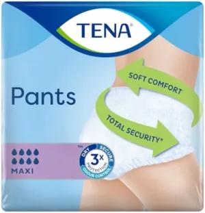 Tena Pants Maxi MED, Box of 40 Pull-Up Protective Underwear/Incontinence Pants