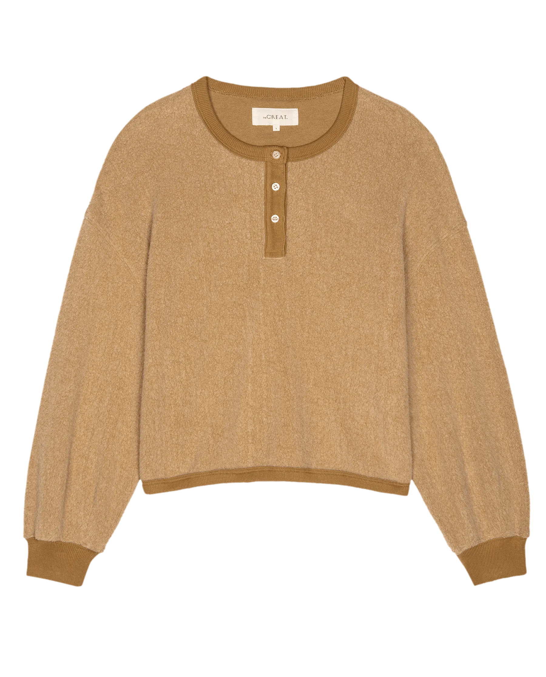 The Fleece Henley Sweatshirt. -- Fawn