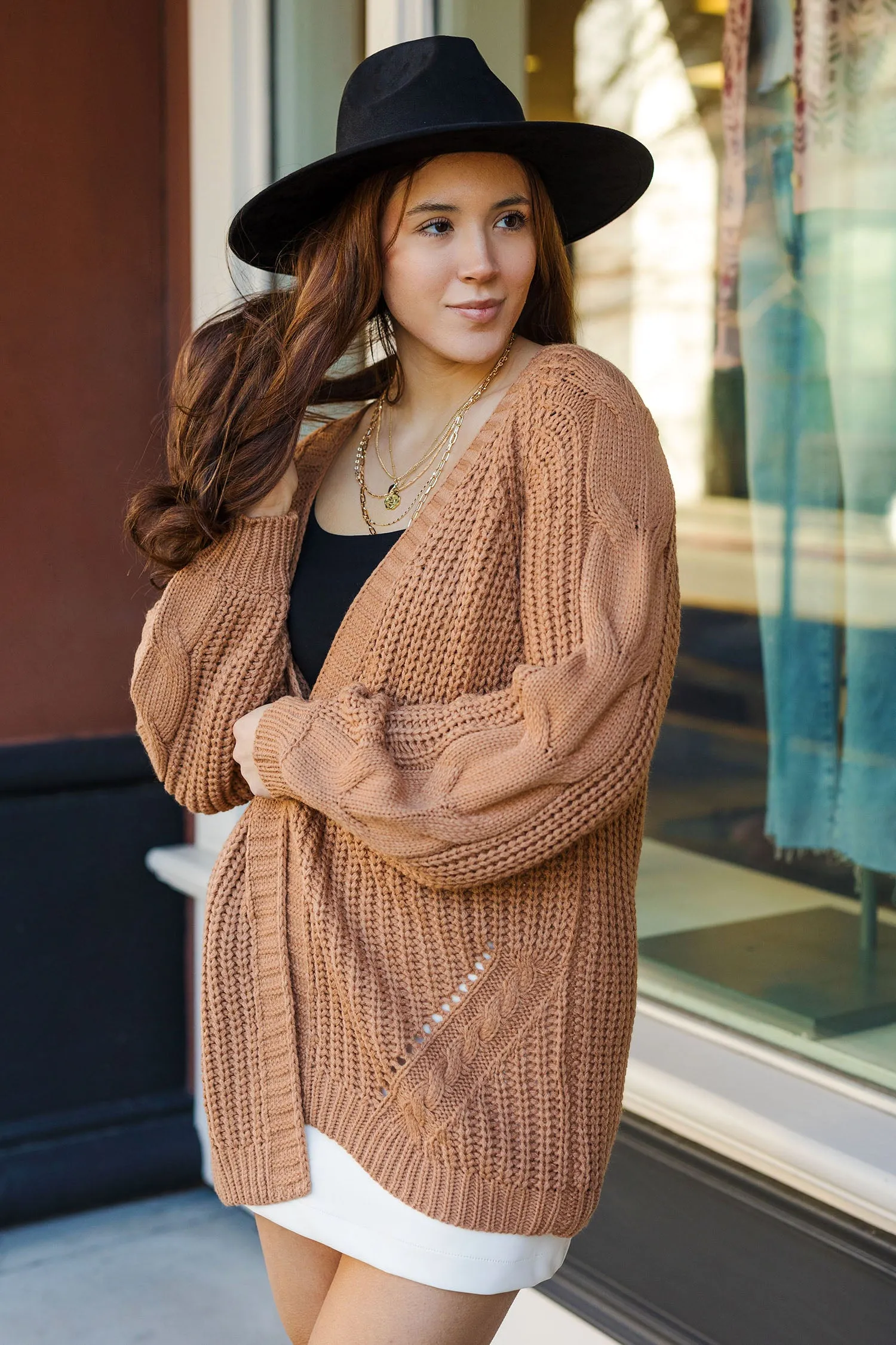 The Hazel Cable Knit Cardigan Sweater