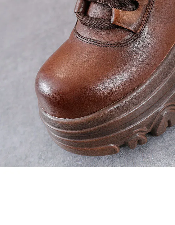 Winter Autumn Round Toe Waterproof Platform Boots