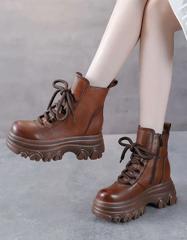 Winter Autumn Round Toe Waterproof Platform Boots