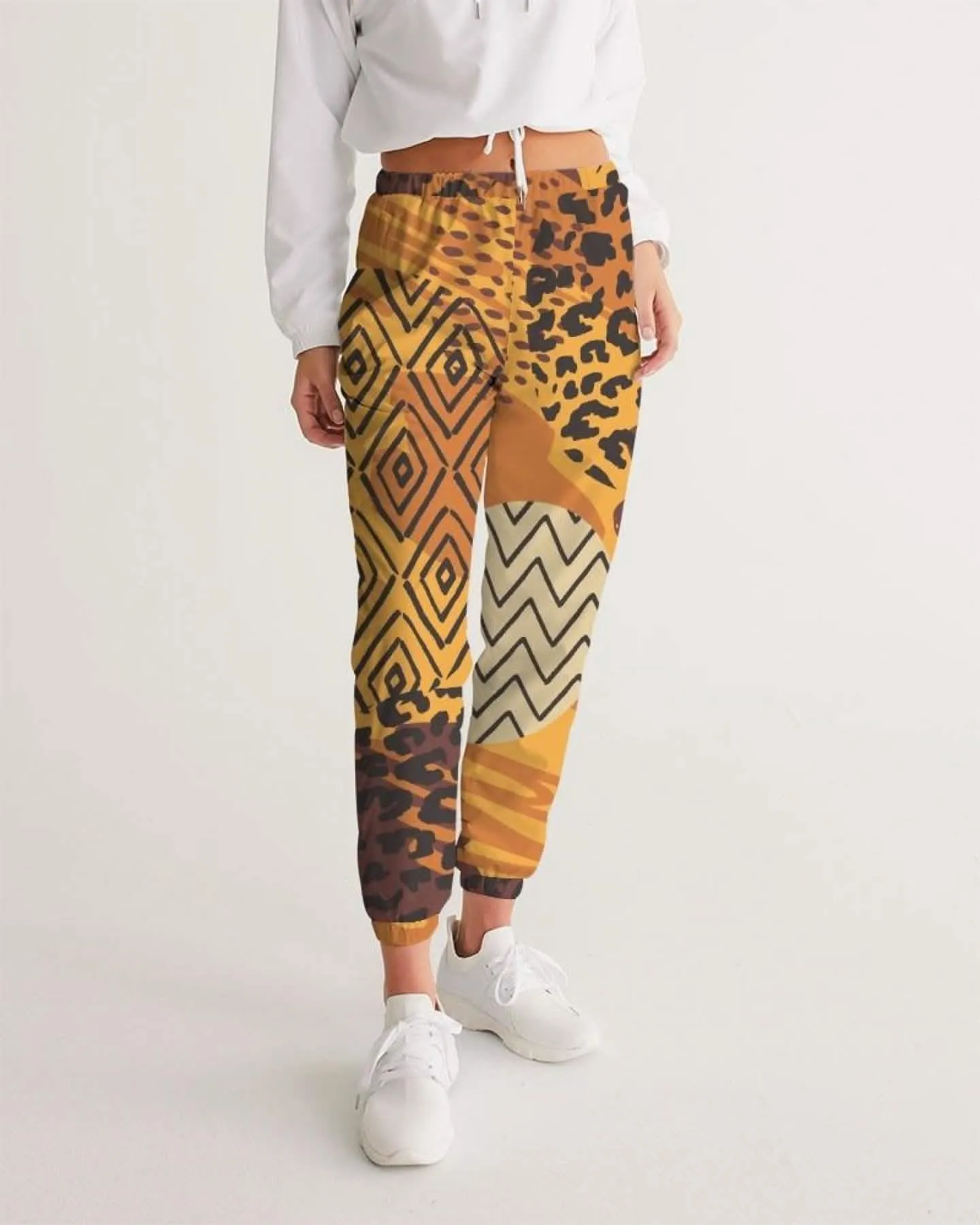 Women's Stylish Autumn Brown Graphic Athletic Track Pants