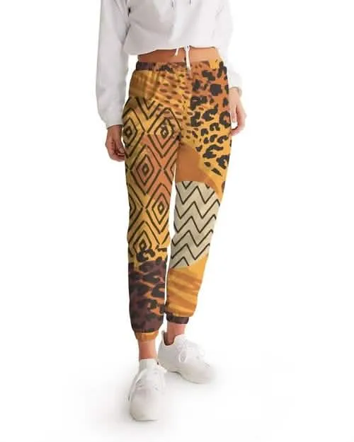 Women's Stylish Autumn Brown Graphic Athletic Track Pants