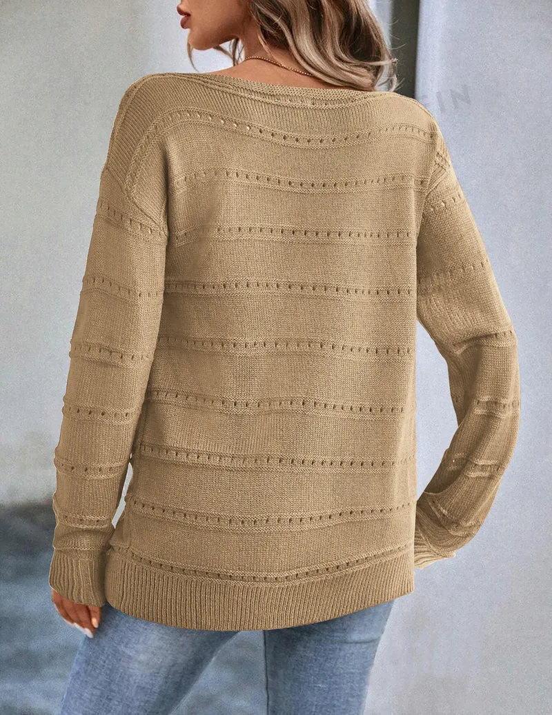 Zeagoo Womens Sweaters Cute Long Sleeve Off The Shoulder Tops